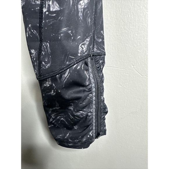 Lululemon Speed Tight II Full Luxtreme Pockets Ruched Leggings Black Swirl Sz‎ 6 - Picture 7 of 16